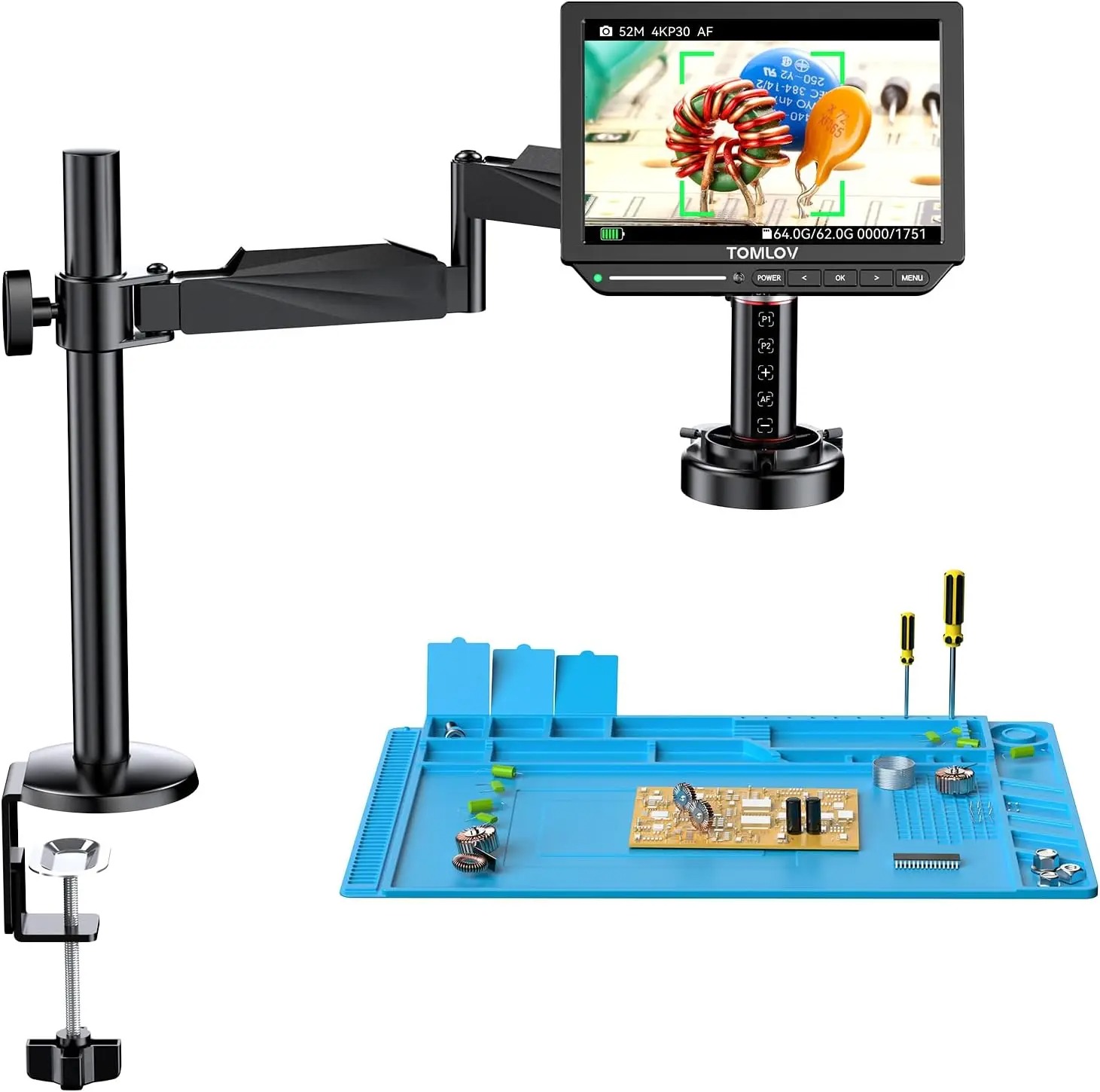 Electronics Repair Microscope - TOMLOV 4K Autofocus Digital Microscope 2000X