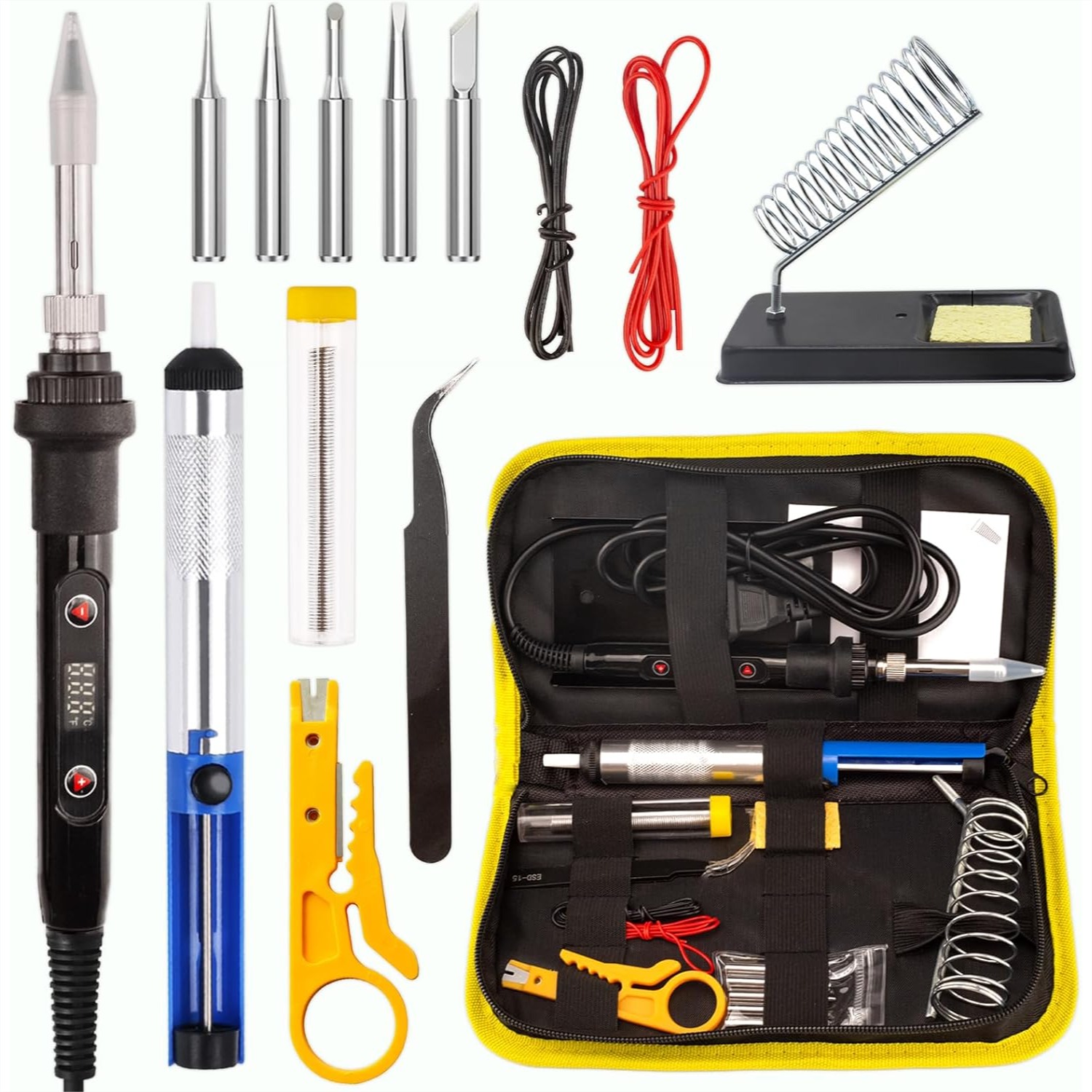 Electronics Repair Tool Kit - 80W Soldering Iron Kit with LCD