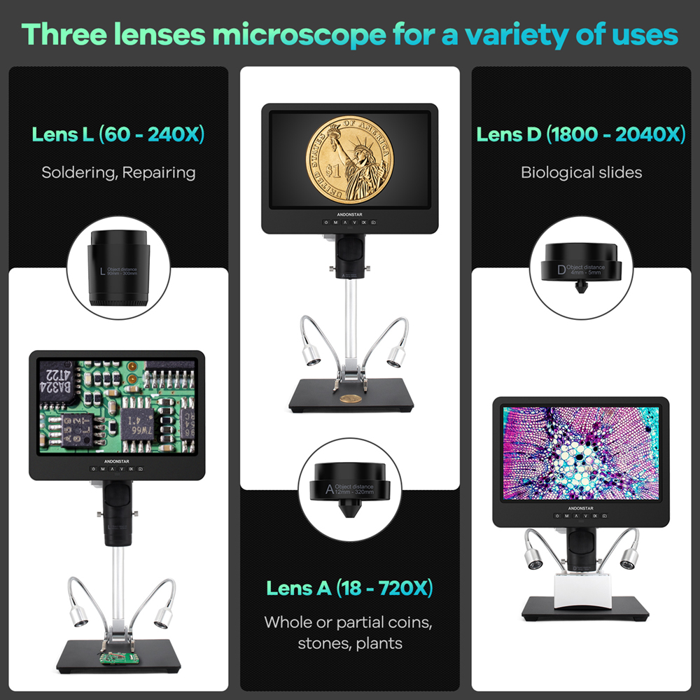 Andonstar Trinocular HDMI USB  - Electronics Repair Microscope 评论和价格