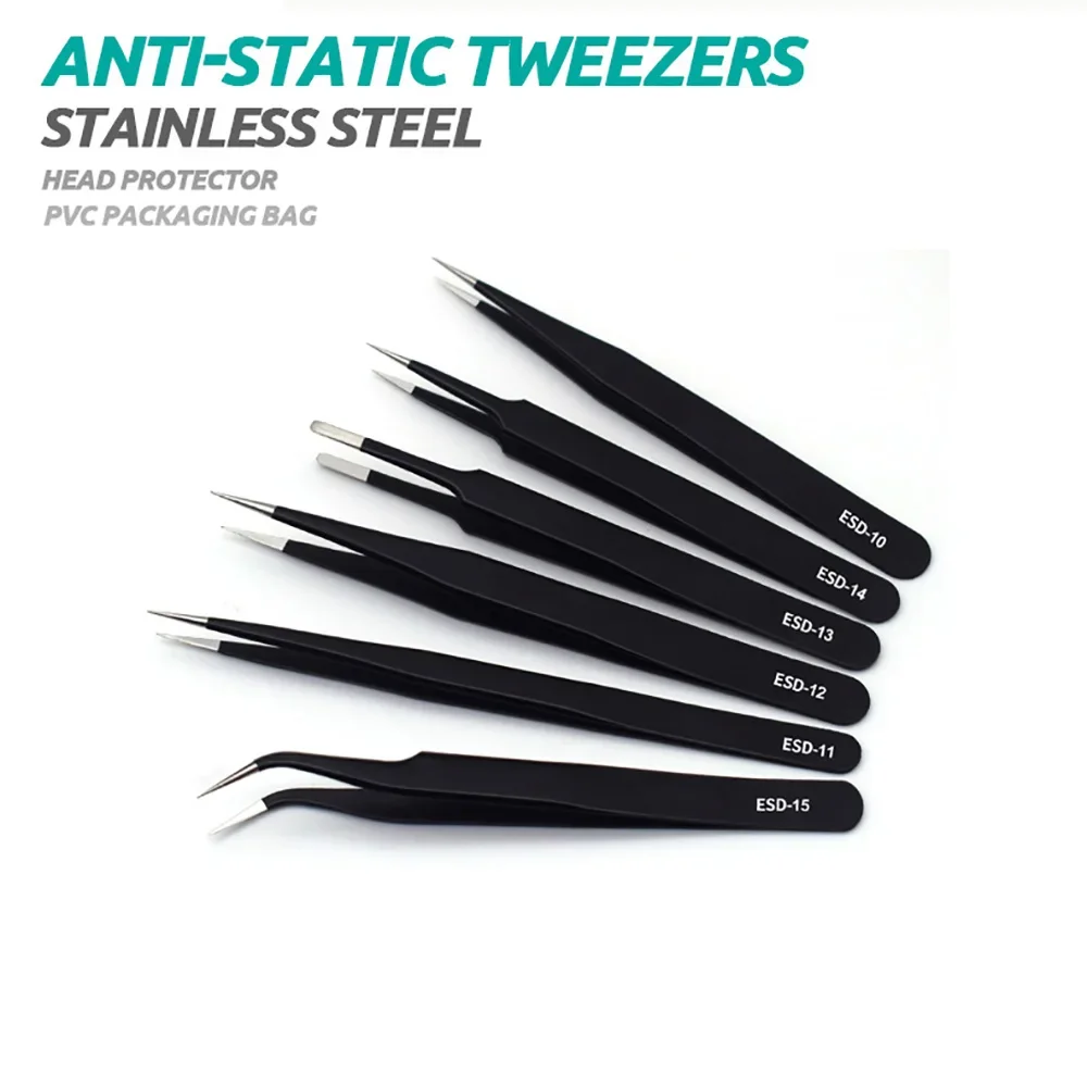 6pcs Precision Tweezers Set ES - Electronics Repair Tool Kit 评论和价格