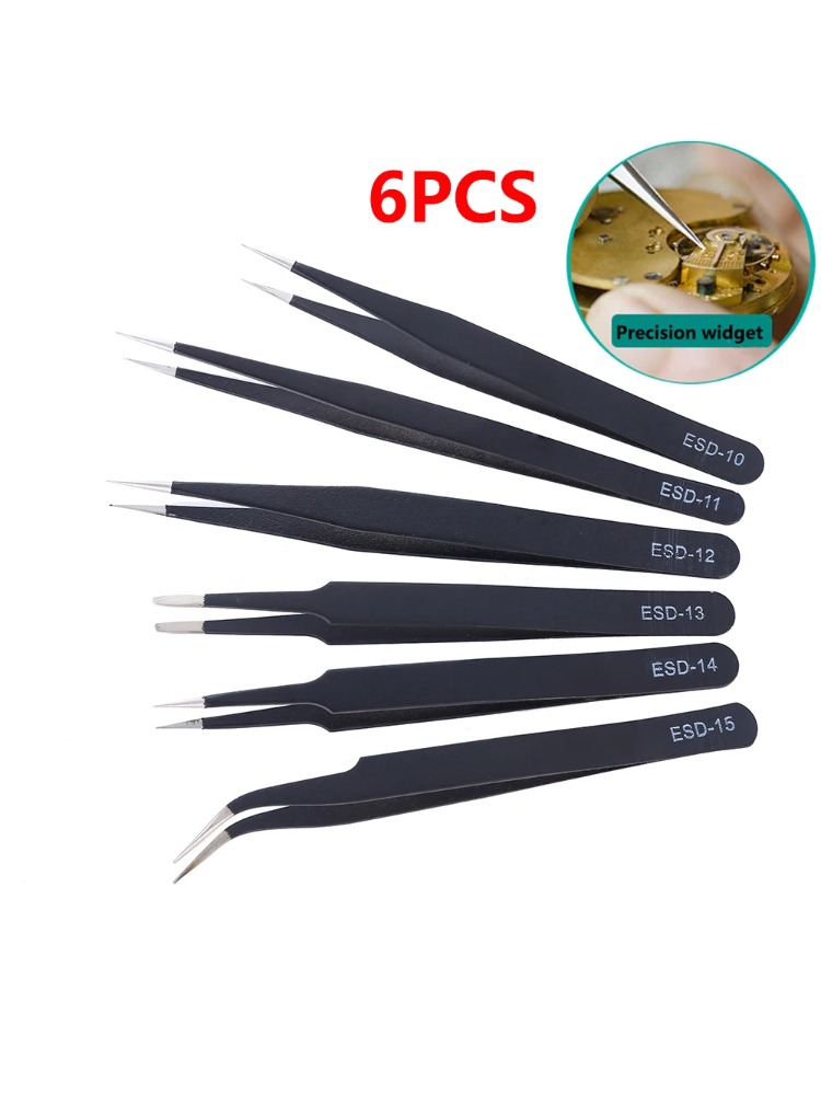 6pcs Precision Tweezers Set ES - Electronics Repair Tool Kit 评论和价格