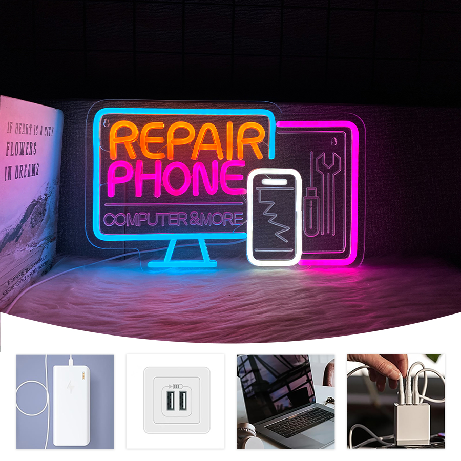 Phone Repair Neon Signs, 3D Ca - Electronics Repair Shops 评论和价格