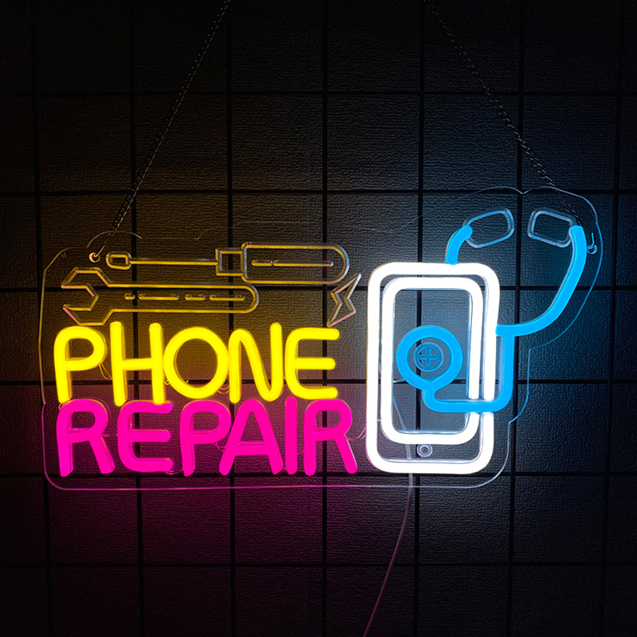 Phone Repair Neon Sign For Wal - Electronics Repair Shops 评论和价格