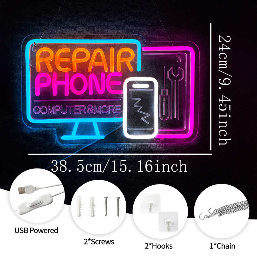 Phone Repair Led Neon Sign, 3D - Electronics Repair Shops 评论和价格